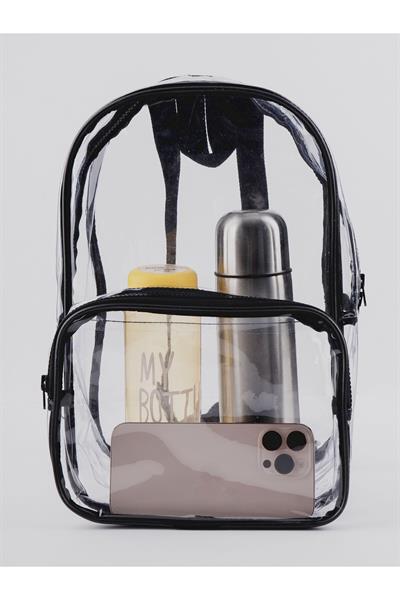 Pvc Kumaş Şeffaf Bölmeli Makyaj Çantası - Şeffaf Kadın Plaj Çantası - Su Geçirmez Kumaş