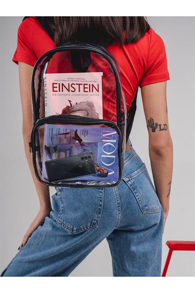 Pvc Kumaş Şeffaf Bölmeli Makyaj Çantası - Şeffaf Kadın Plaj Çantası - Su Geçirmez Kumaş