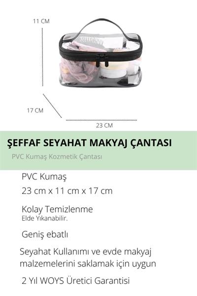 Şeffaf Çok Amaçlı Su Geçirmez Kabin Boy Makyaj Çantası