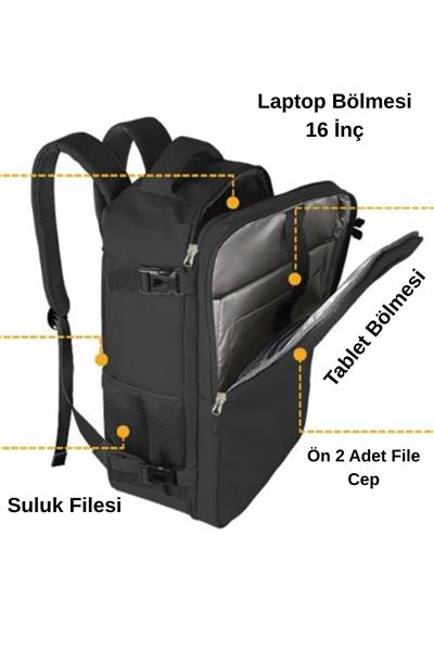 Seyahat Sırt Çantası, Laptop Çantası Hafif El Çantası Bay Küçük Bavul Valiz Çanta Siyah