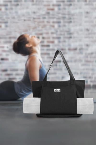 Woys Siyah Renk Yoga Matı Çantası ve Pilates Matı Çantası