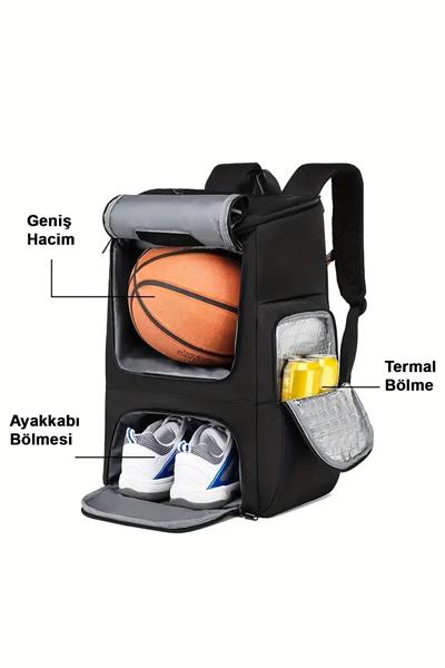 Termal ve Ayakkabı Bölmeli Geniş Ebatlı Spor Sırt Çantası - Basketbol, Voleybol,Futbol Sırt Çantası