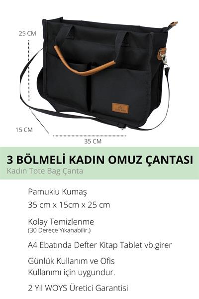 ÜÇ GÖZLÜ THE TOTE BAG CANVAS KADIN OMUZ ÇANTA