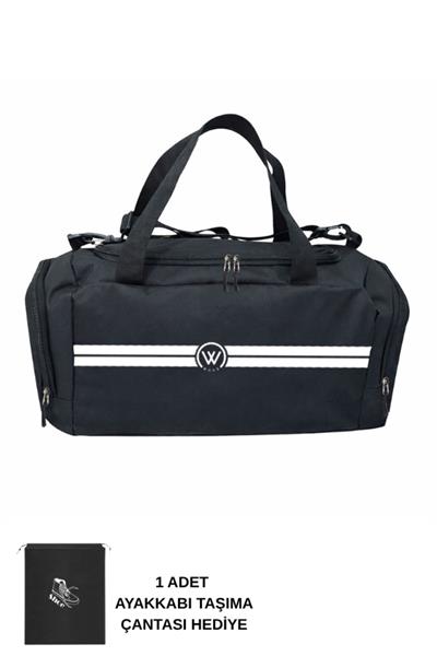 Unisex Siyah Bölmeli Sporcu Çantası