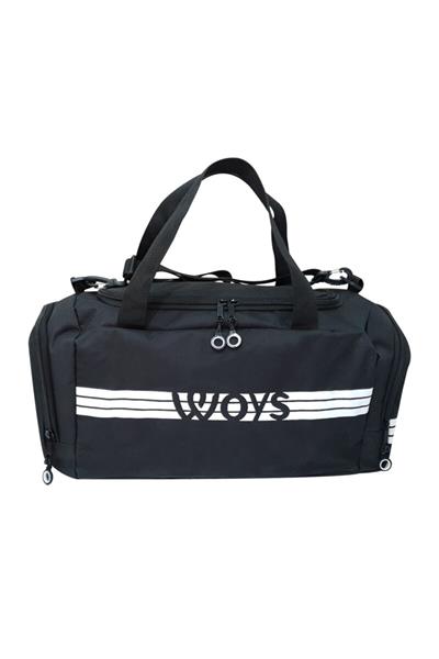 Woys Unisex Siyah Bölmeli Sporcu Çantası