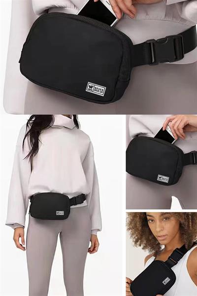 Woys Unisex Siyah Renk Bel ve Omuz Çantası