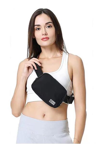 Woys Unisex Siyah Renk Bel ve Omuz Çantası
