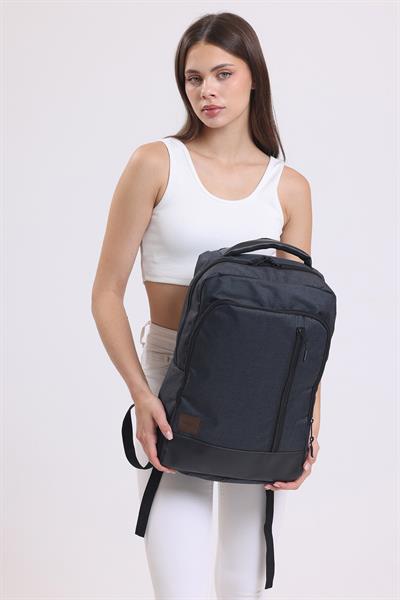 Woys 15.6-16.1-16.9 INÇ Uyumlu Laptop Sırt Çantası -Su Geçirmez Kumaş Siyah Bilgisayar Çantası