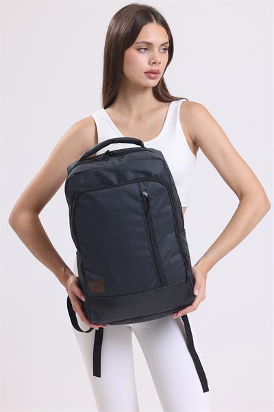 Woys 15.6-16.1-16.9 INÇ Uyumlu Laptop Sırt Çantası -Su Geçirmez Kumaş Siyah Bilgisayar Çantası