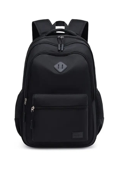 Woys 3 Bölmeli Unisex Siyah Renk Laptop Okul Kurs Kamp Seyehat Gezi Günlük Kullanım Sırt Çantası
