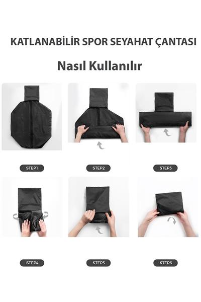 Woys Büyük Boy KATLANABİLİR Spor Çantası ve Seyahat Çantası