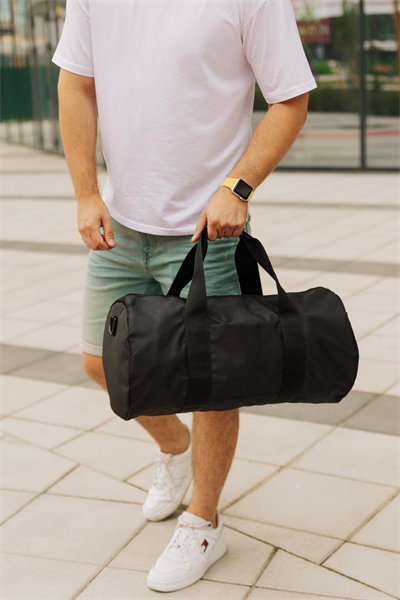 Woys Siyah Renk Silindir Spor Çantası - Antreman Çantası- GYM Çantası -Fitness Çantası