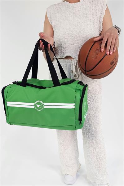 Woys Unisex Benetton Yeşili Bölmeli Sporcu Çantası -Gym Fitness Çantası