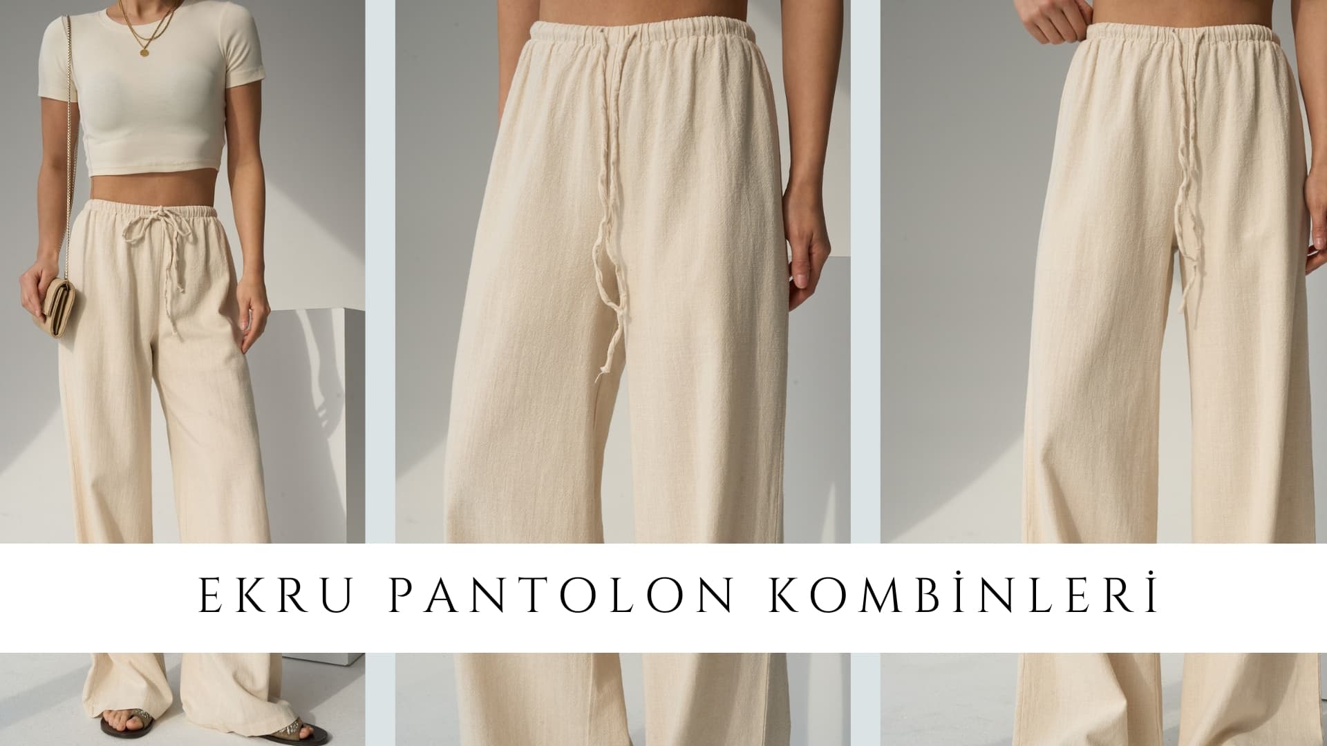 ekru pantolon kombin