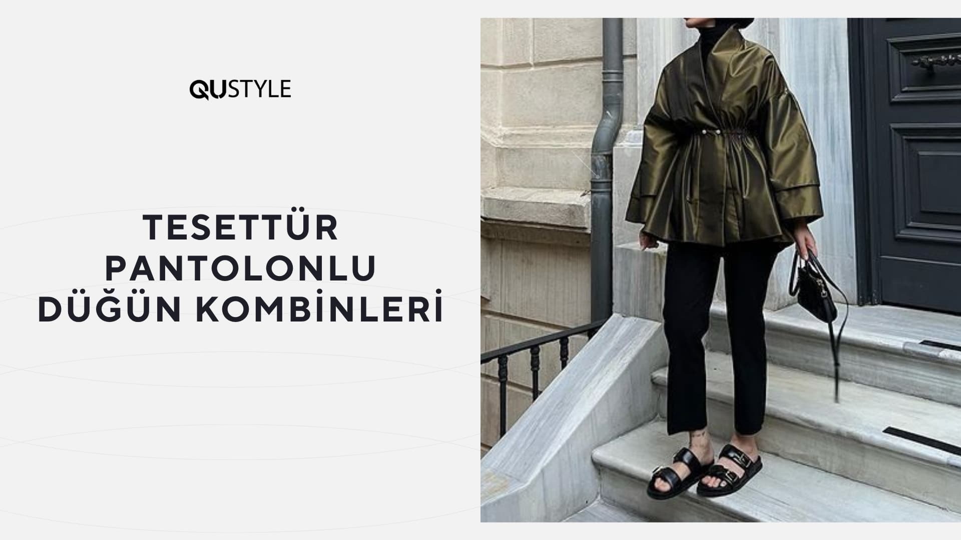 Tesettür pantolonlu düğün kombinleri