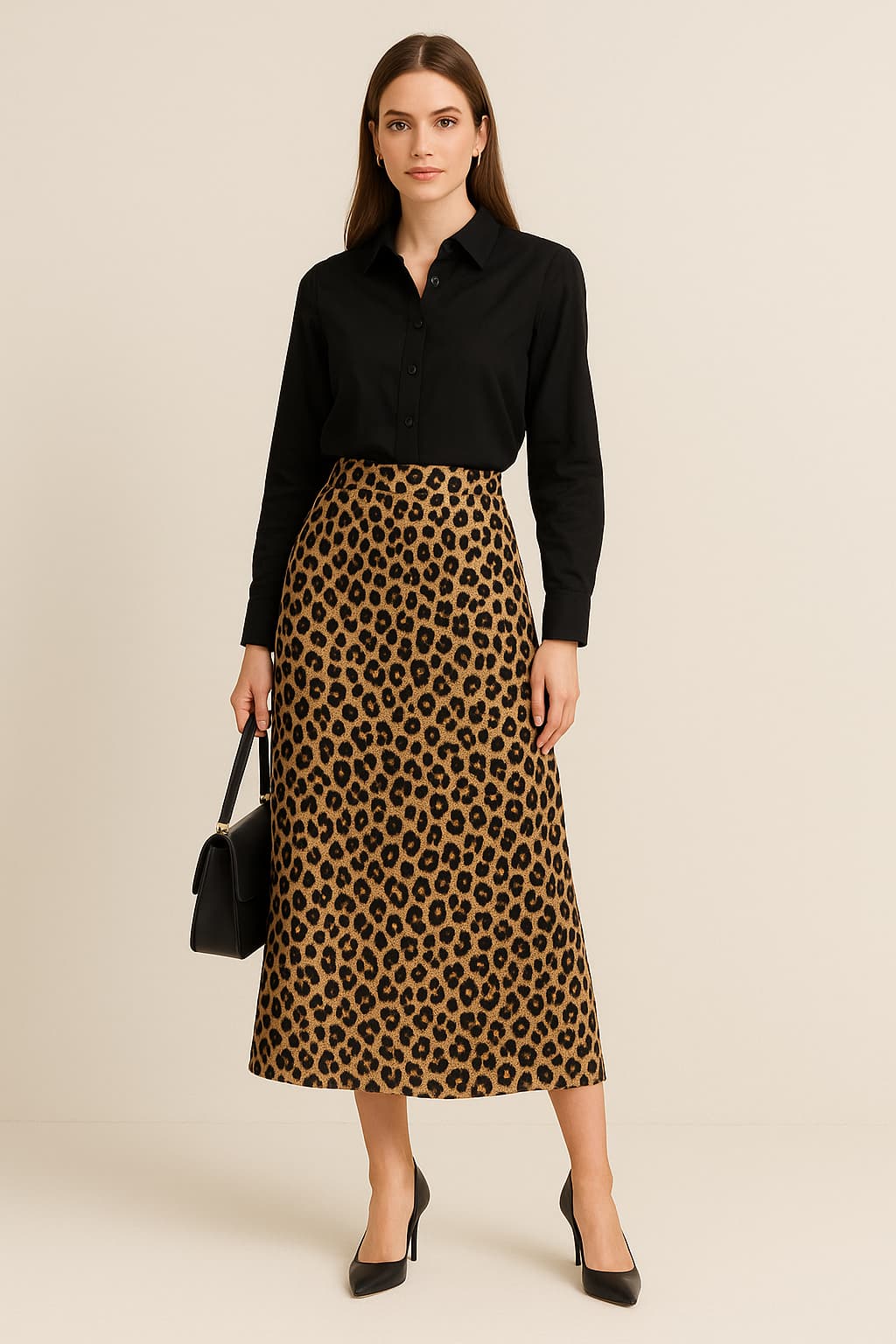 leopar etekli kombin