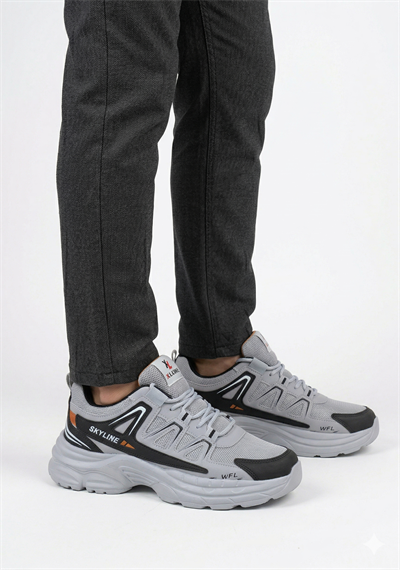Erkek Büyük Numaralı Bağcıklı Kaymaz Taban 2026 Zeno Spor Ayakkabı
