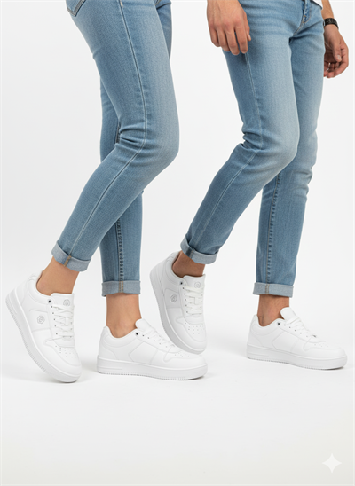 Unisex Beyaz Günlük Sneaker | Şık Ve Rahat Spor Ayakkabı Çift Ayakkabısı