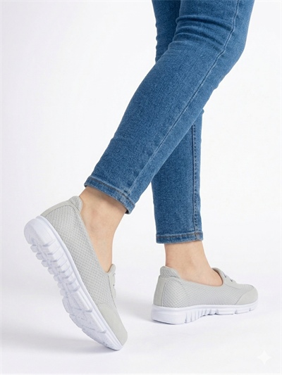 Kadın Fileli Rahat Memory Taban Bağlı Sneaker