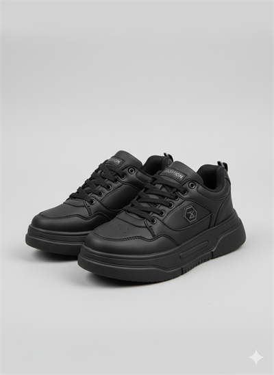 Kadın Kalın Taban Suni Deri Rahat Sneakers Spor Ayakkabı