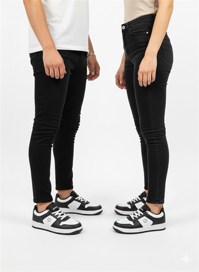 Unisex Siyah Beyaz Günlük Sneaker | Şık Ve Rahat Spor Ayakkabı Çift Ayakkabısı