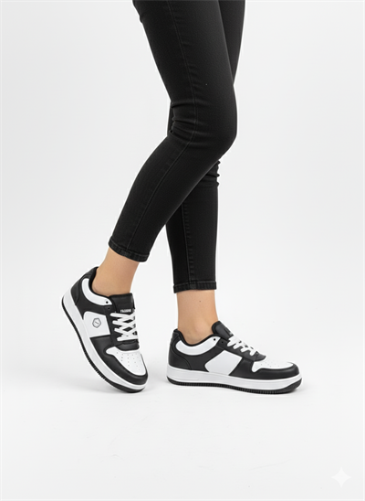 Unisex Siyah Beyaz Günlük Sneaker | Şık Ve Rahat Spor Ayakkabı Çift Ayakkabısı