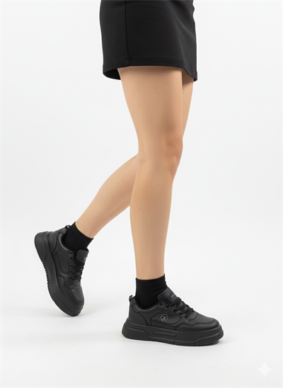 Kadın Kalın Taban Suni Deri Rahat Sneakers Spor Ayakkabı