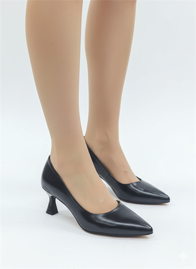Kadın Düz Desen Kısa Kadeh Topuk Stiletto Ayakkabı