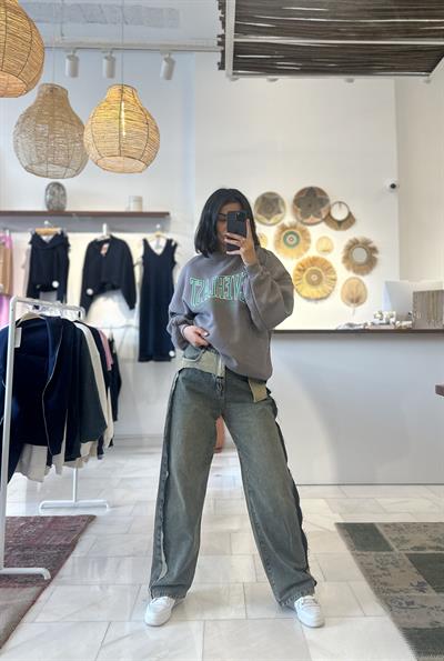 Baskılı Antrasit Sweatshirt