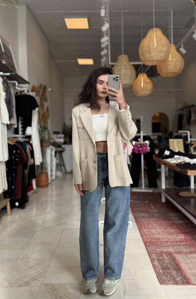 Dıştan Cep Blazer Ceket