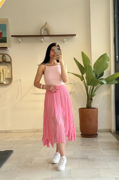Pembe Asimetrik Etek