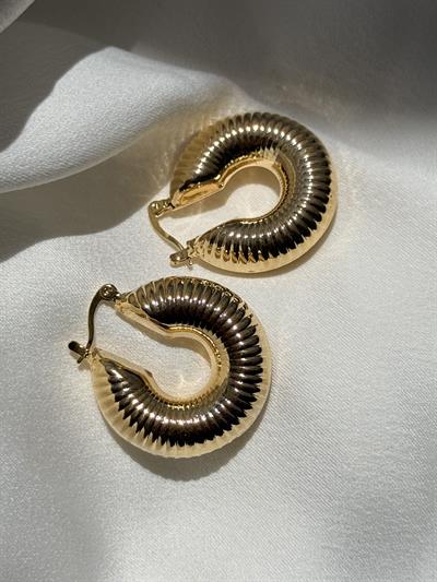 Oring Çizgili Küpe
