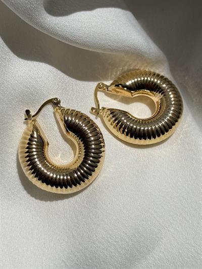 Oring Çizgili Küpe