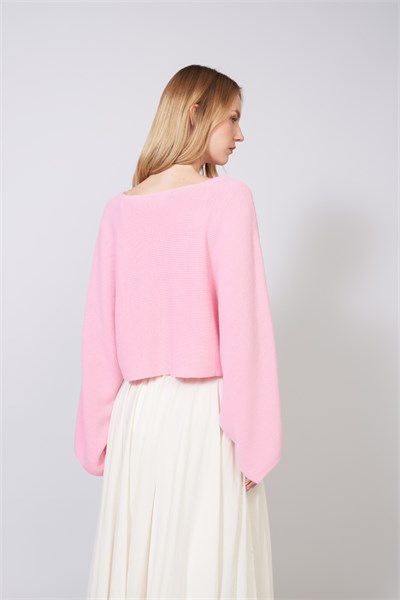 Yarasa Kol Pembe Triko