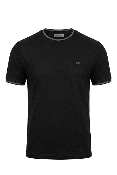 Textured Print Crew Neck