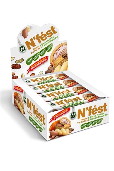 Meyve Bar Yer Fıstıklı Kakaolu 40g x 12 Adet