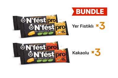 Yer Fıstık ve Kakao Yüksek Protein Bar Deneme Paketi 50g X 6 adet