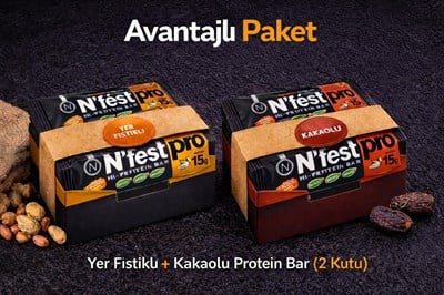 Yer Fıstıklı ve Kakaolu Yüksek Protein Bar Deneme Paketi 50g X 24 adet