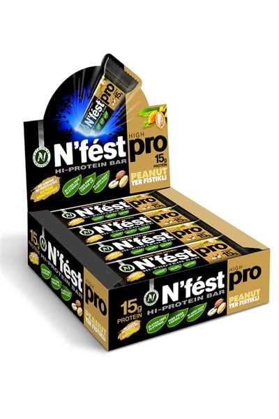 Yüksek Protein Bar Yer Fıstıklı 45g x 12 Adet