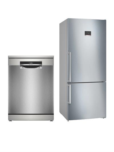 Bosch İkili Set Gri Seri 6 (Buzdolabı - Bulaşık)