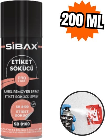 Sibax Etiket Sökücü Sprey 200 ml | Yapışkan Kalıntı ve Etiket Temizleyici