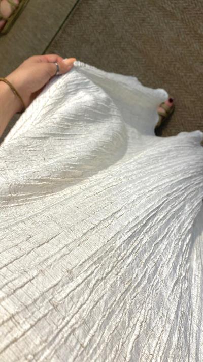 Astarlı Askılı Keten Elbise