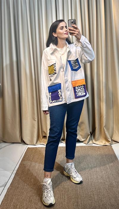 Beyaz Gabardin Ceket