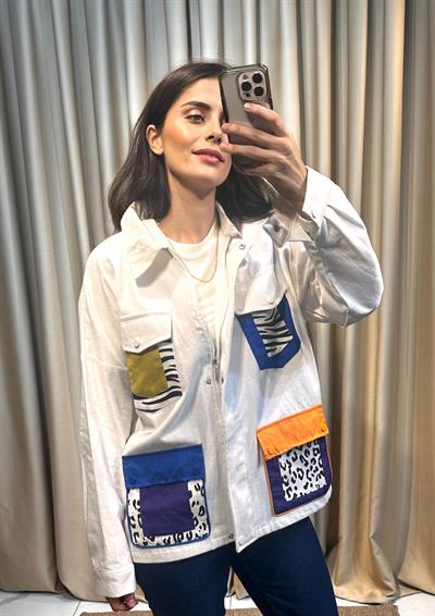 Beyaz Gabardin Ceket