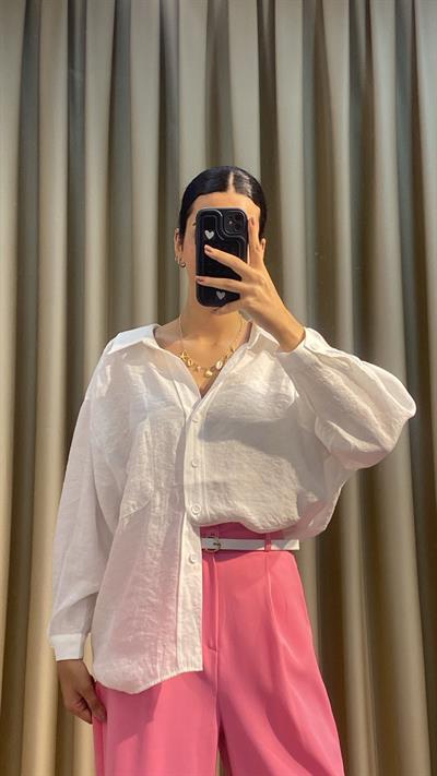 Beyaz Tensel Gömlek