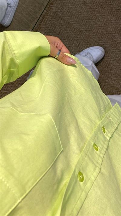 Fıstık Yeşili Poplin Gömlek