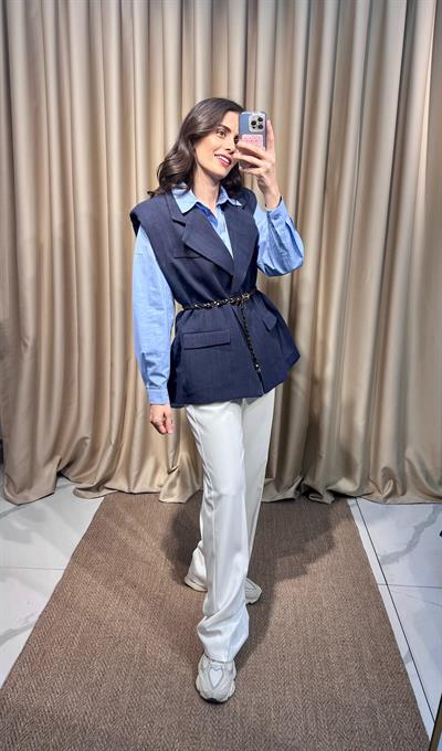 Lacivert Keten Yelek