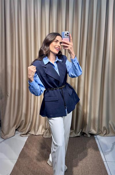 Lacivert Keten Yelek