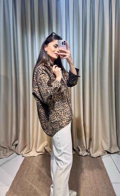 Leopar Desen Gömlek