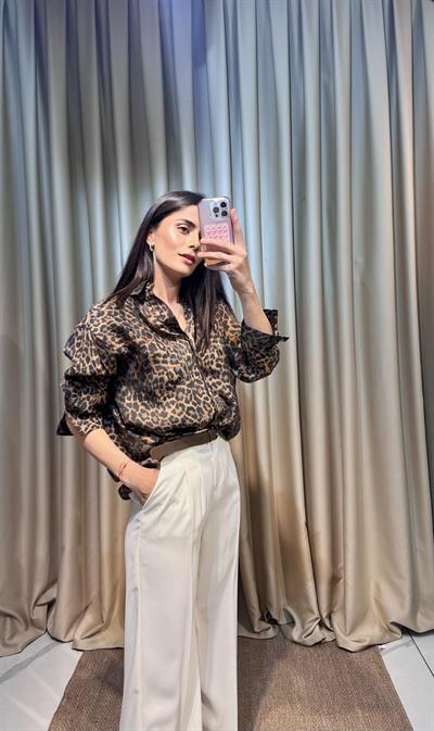 Leopar Desen Gömlek